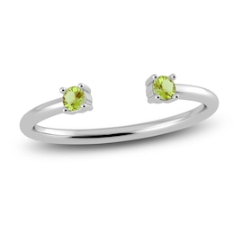 Juliette Maison Natural Peridot Cuff Ring 10K White Gold