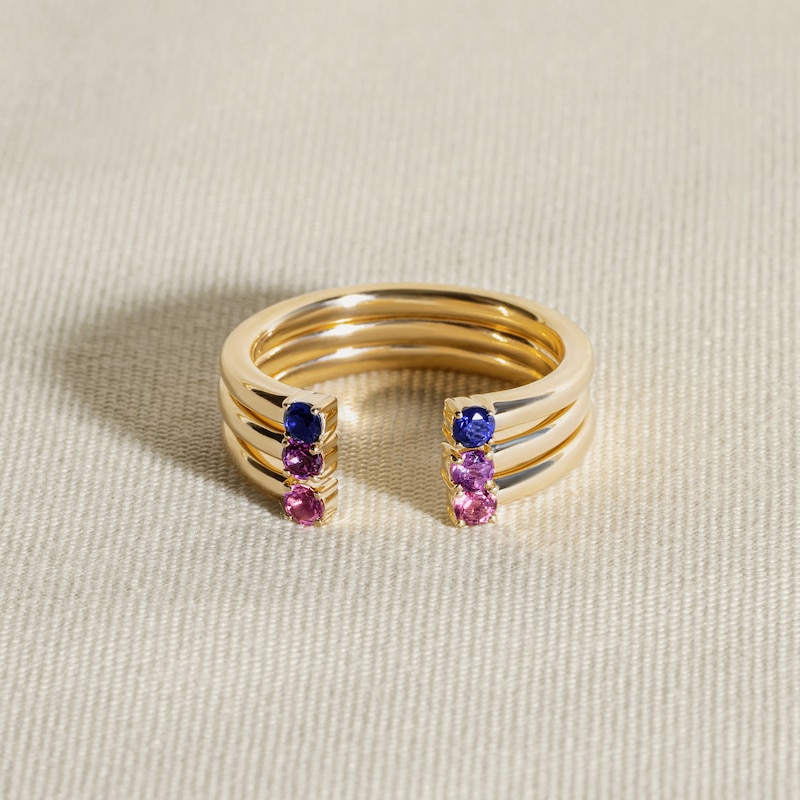 Main Image 4 of Juliette Maison Natural Peridot Cuff Ring 10K White Gold