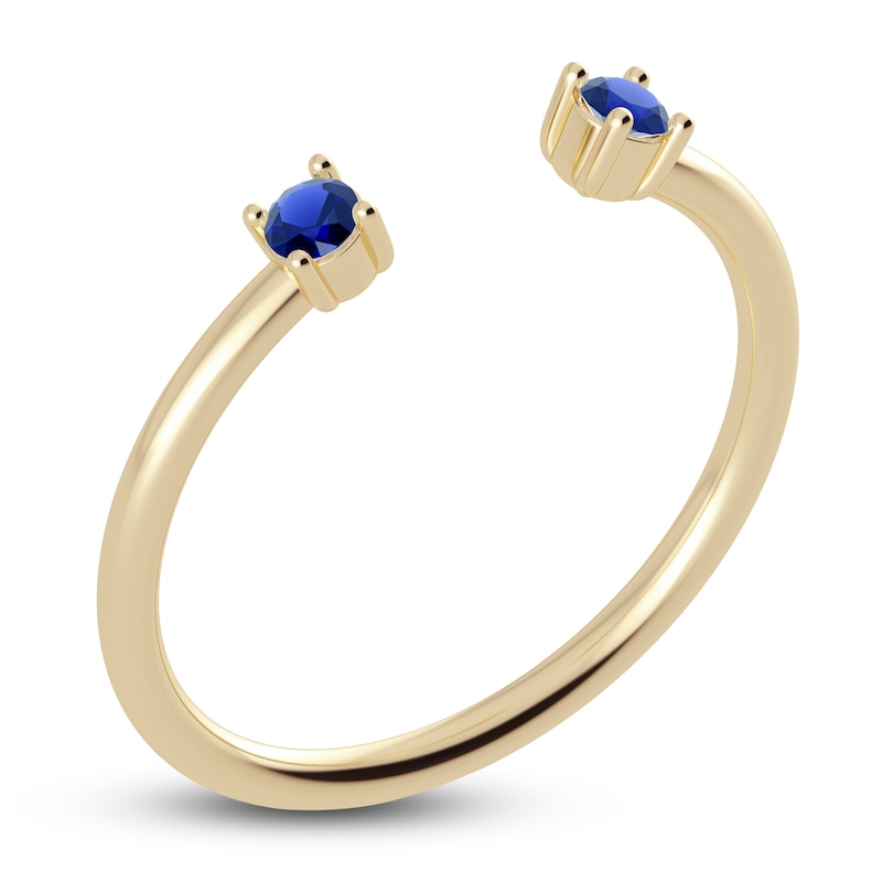 Main Image 2 of Juliette Maison Natural Blue Sapphire Cuff Ring 10K Yellow Gold