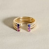 Thumbnail Image 4 of Juliette Maison Natural Blue Sapphire Cuff Ring 10K Yellow Gold