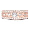 Thumbnail Image 3 of Diamond Bridal Set 1 ct tw Princess/Round 14K Rose Gold