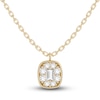 Thumbnail Image 0 of Juliette Maison Natural White Sapphire Pendant Necklace 10K Yellow Gold