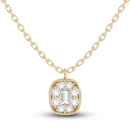 Juliette Maison Natural White Sapphire Pendant Necklace 10K Yellow Gold
