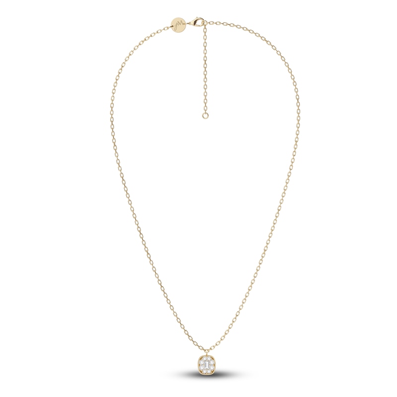 Main Image 2 of Juliette Maison Natural White Sapphire Pendant Necklace 10K Yellow Gold