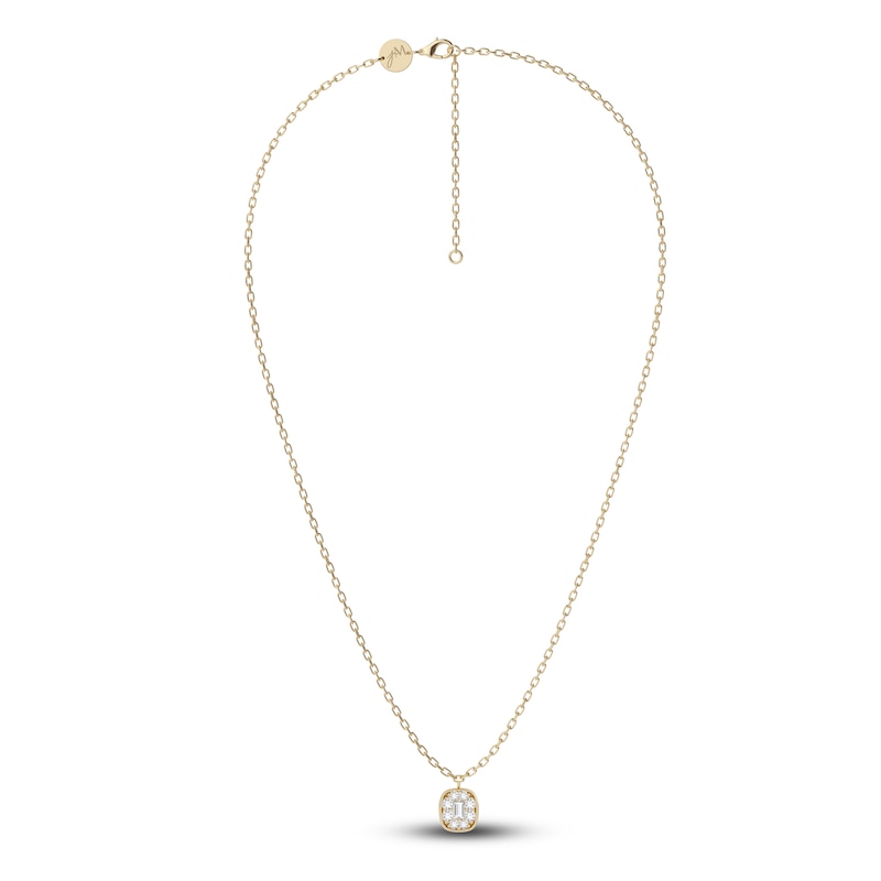 Juliette Maison Natural White Sapphire Pendant Necklace 10K Yellow Gold