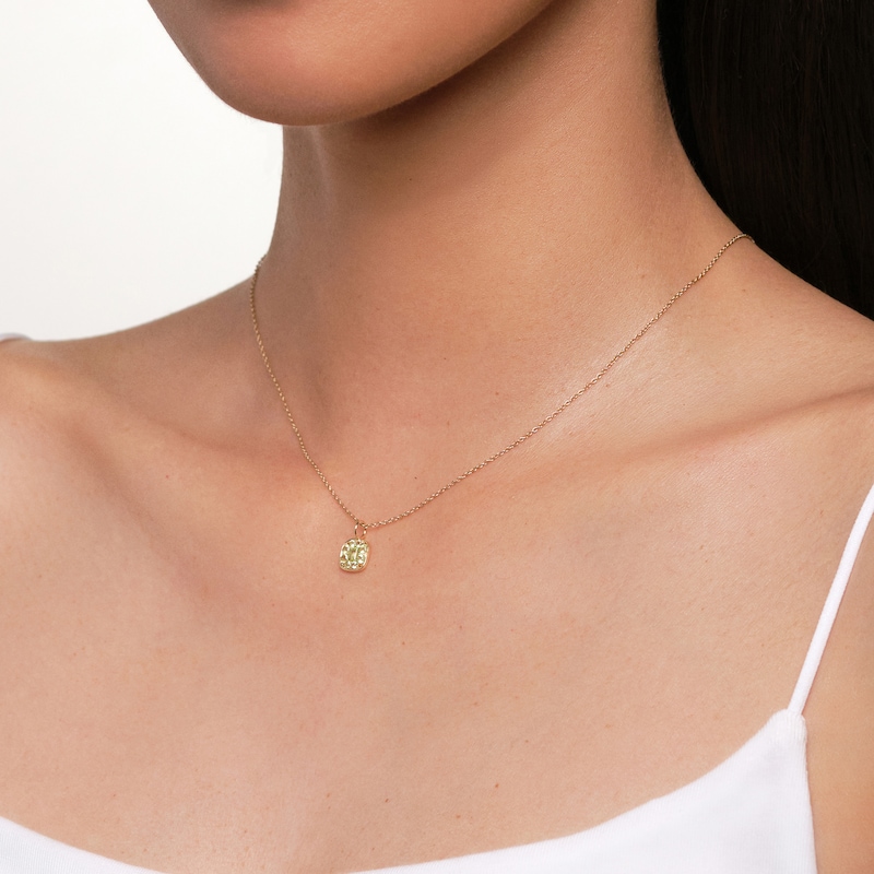 Juliette Maison Natural White Sapphire Pendant Necklace 10K Yellow Gold