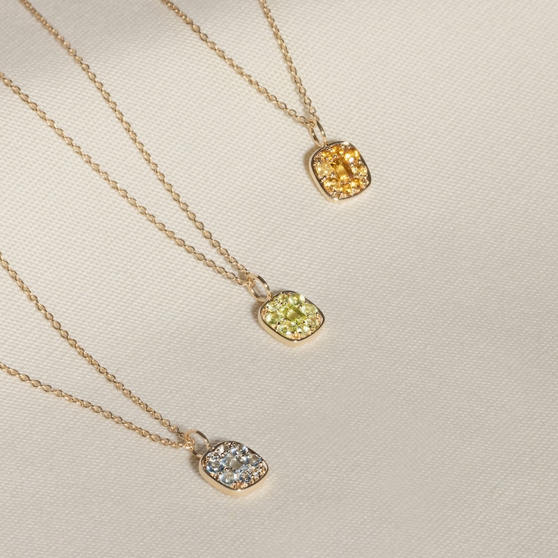 Main Image 4 of Juliette Maison Natural White Sapphire Pendant Necklace 10K Yellow Gold