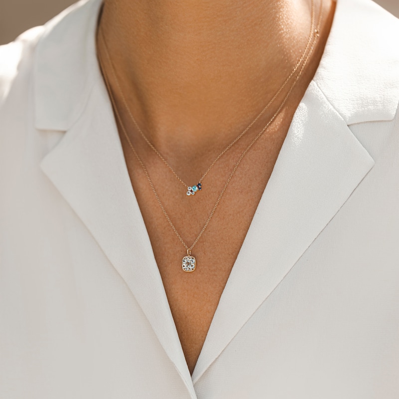 Main Image 5 of Juliette Maison Natural White Sapphire Pendant Necklace 10K Yellow Gold
