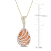 Thumbnail Image 3 of Natural Orange Moonstone Pendant Necklace 1/10 ct tw Diamonds 14K Yellow Gold 17"