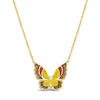 Thumbnail Image 0 of Le Vian Diamond Butterfly Necklace 1/4 ct tw Round Red/Yellow Enamel 14K Honey Gold 18"