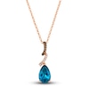 Thumbnail Image 0 of Le Vian Natural Blue Topaz Pendant Necklace 1/6 ct tw Diamonds 14K Strawberry Gold 19"