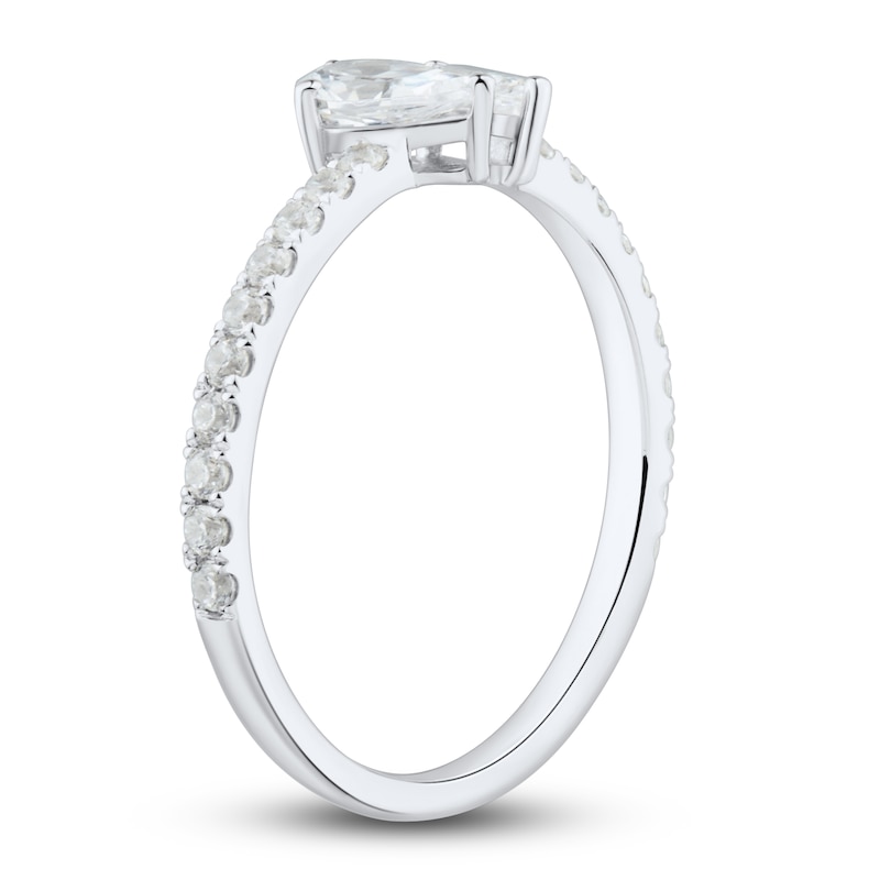 Main Image 2 of Diamond Two-Stone Engagement Ring 3/4 ct tw Round 14K White Gold