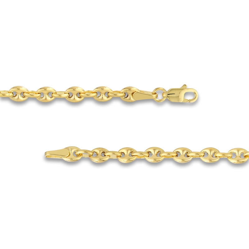 Main Image 3 of Semi-Solid Puffy Mariner Link Necklace 14K Yellow Gold 18"