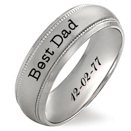 Spinning Engravable Men's Ring (2 Lines)