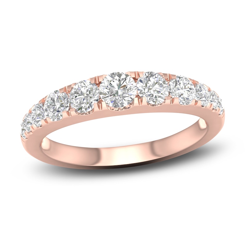 Main Image 1 of Graduated Diamond Anniversary Band 1 ct tw Round 14K Rose Gold