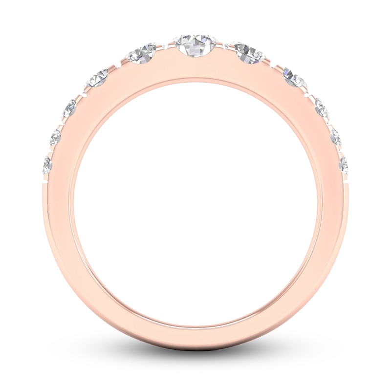 Main Image 4 of Graduated Diamond Anniversary Band 1 ct tw Round 14K Rose Gold