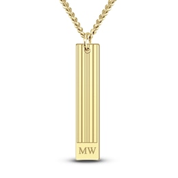 Men's Engravable Pendant Necklace Yellow Gold-Plated Sterling Silver 22"