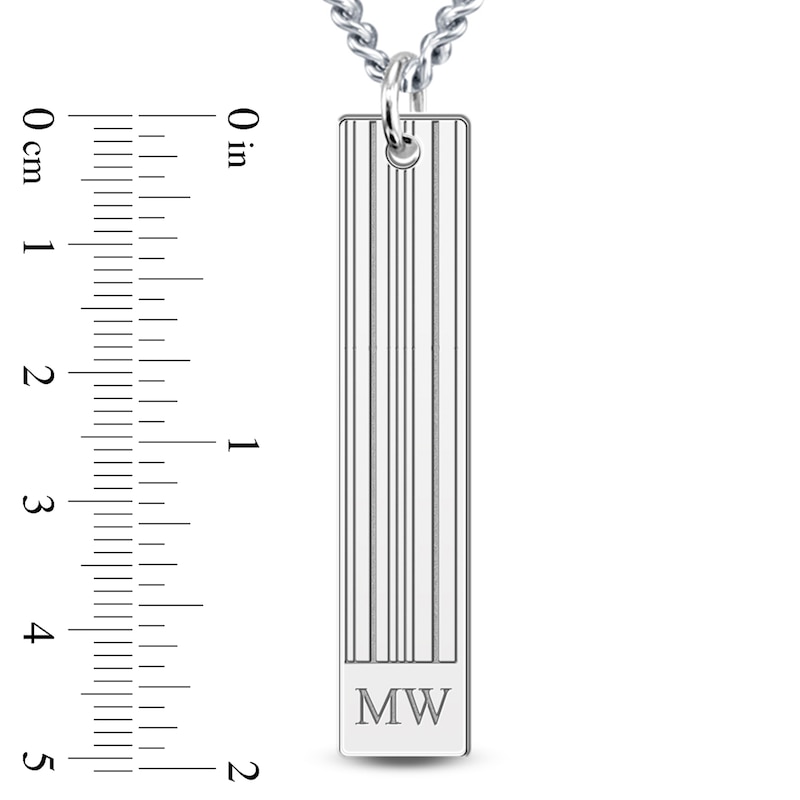 Main Image 2 of Men's Engravable Pendant Necklace Yellow Gold-Plated Sterling Silver 22"