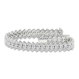 Lab-Grown Diamond Tennis Bracelet 16 ct tw Pear 14K White Gold 7.25"