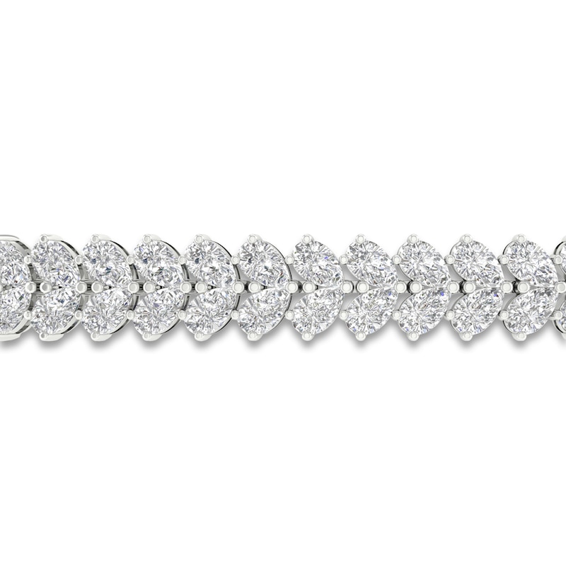 Main Image 2 of Lab-Grown Diamond Tennis Bracelet 16 ct tw Pear 14K White Gold 7.25"