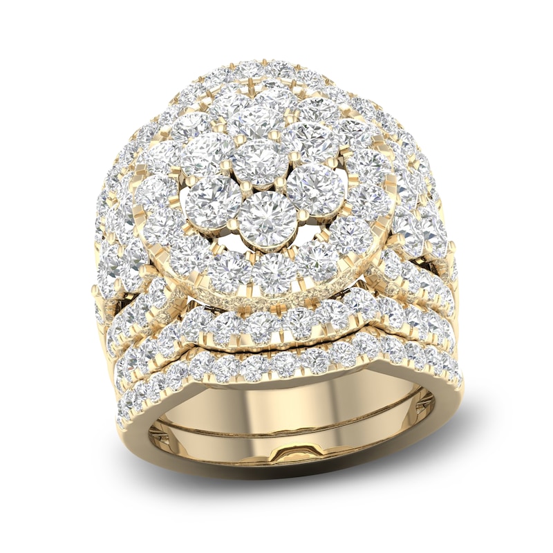 Main Image 1 of Diamond 3-Piece Bridal Set 5 ct tw Round 14K Yellow Gold