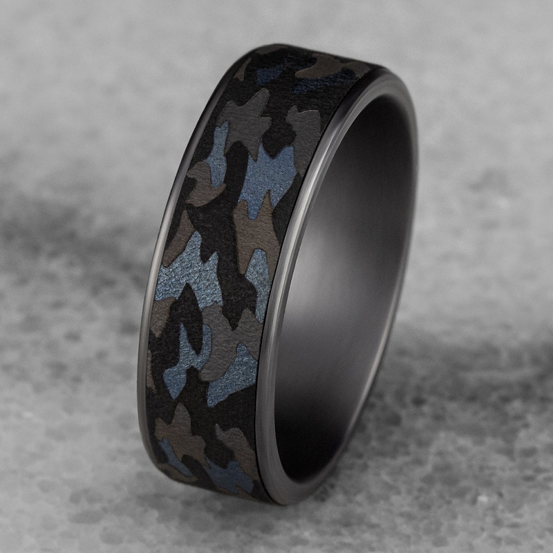 Main Image 4 of Men's Camo Wedding Band Tantalum 7.5mm