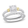 Thumbnail Image 0 of Y-Knot Diamond Bridal Set 3/4 ct tw Princess/Round 14K Two-Tone Gold