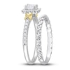 Thumbnail Image 2 of Y-Knot Diamond Bridal Set 3/4 ct tw Princess/Round 14K Two-Tone Gold