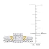 Thumbnail Image 3 of Y-Knot Diamond Bridal Set 3/4 ct tw Princess/Round 14K Two-Tone Gold