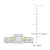 Thumbnail Image 4 of Y-Knot Diamond Bridal Set 3/4 ct tw Princess/Round 14K Two-Tone Gold