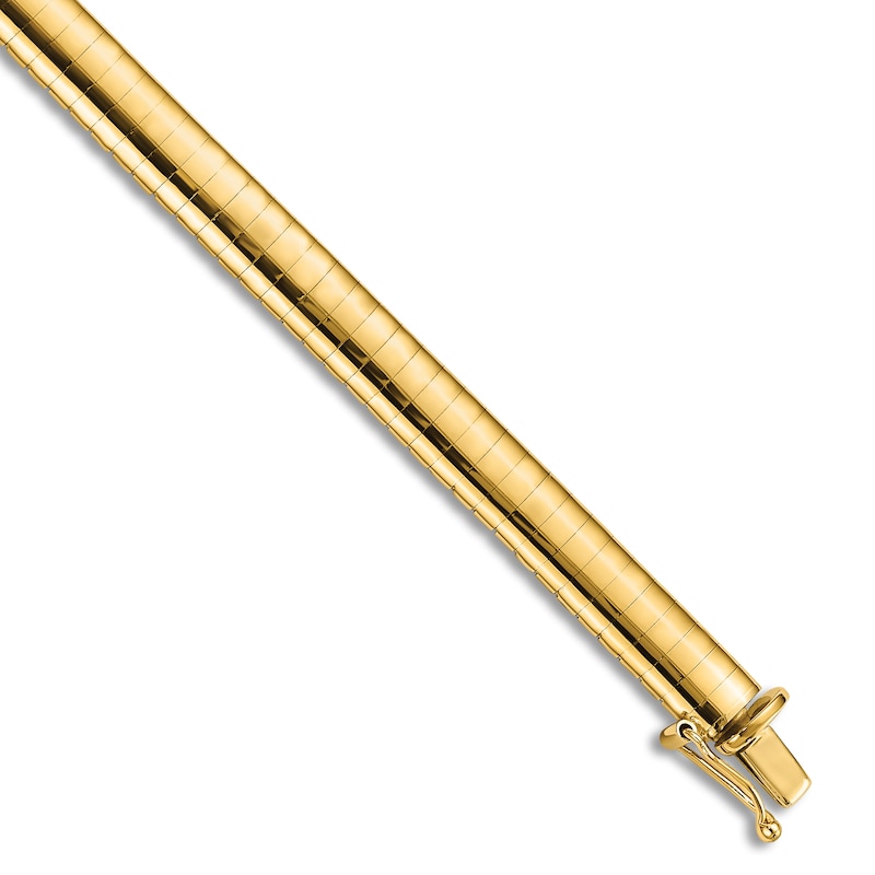 Main Image 1 of Domed Omega Bracelet 14K Yellow Gold 7" 6.0mm