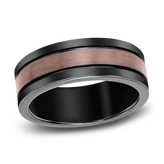Jared The Galleria Of Jewelry Mens Wedding Band Brown/Black Tungsten 8.0mm