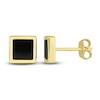 Thumbnail Image 1 of Men's Natural Black Onyx Stud Earrings 14K Yellow Gold