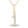 Thumbnail Image 1 of Diamond Initial I Pendant Necklace 1/20 ct tw Round 10K Yellow Gold 18"