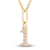 Thumbnail Image 2 of Diamond Initial I Pendant Necklace 1/20 ct tw Round 10K Yellow Gold 18"
