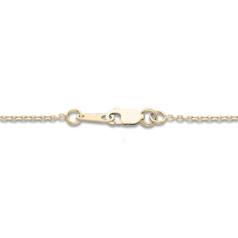 Main Image 3 of Diamond Initial I Pendant Necklace 1/20 ct tw Round 10K Yellow Gold 18"