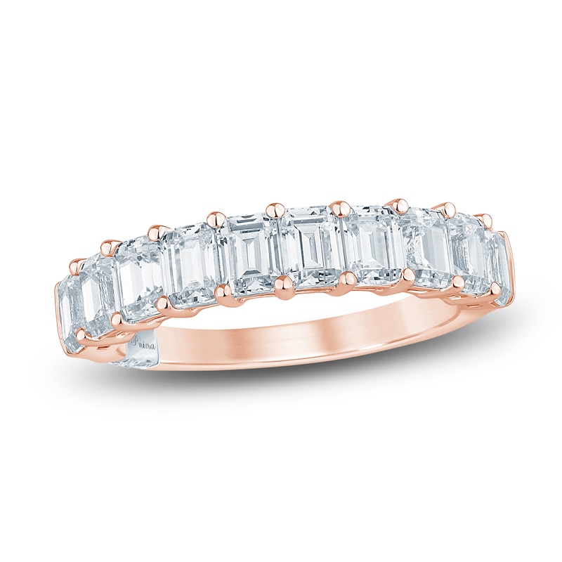 Pnina Tornai Lab-Created Diamond Anniversary Band 2 ct tw Emerald 14K Rose Gold