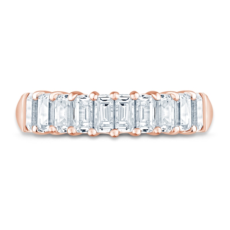 Pnina Tornai Lab-Created Diamond Anniversary Band 2 ct tw Emerald 14K Rose Gold