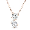 Thumbnail Image 1 of Diamond Pendant Necklace 1/2 ct tw Round/Oval 14K Rose Gold 18"