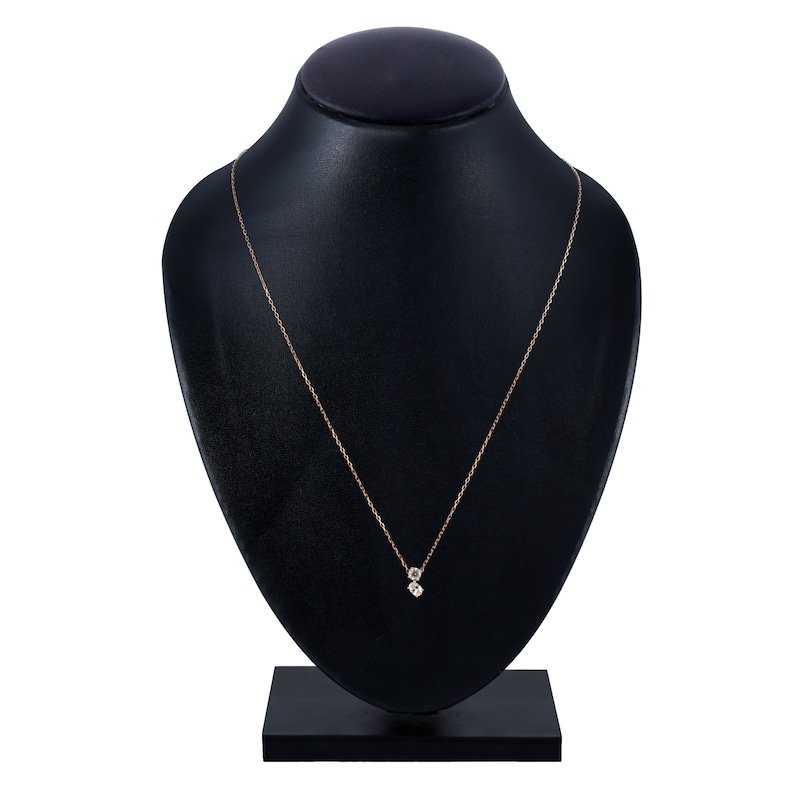 Main Image 2 of Diamond Pendant Necklace 1/2 ct tw Round/Oval 14K Rose Gold 18"