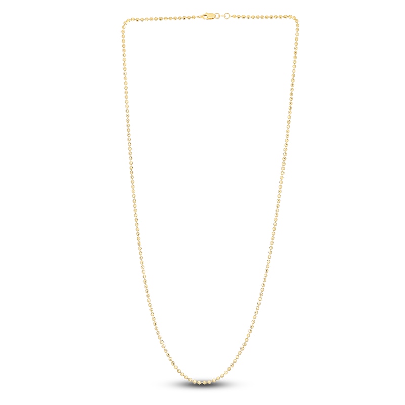 Main Image 3 of Solid Beaded Chain Necklace 14K Yellow Gold 24" 2.0mm