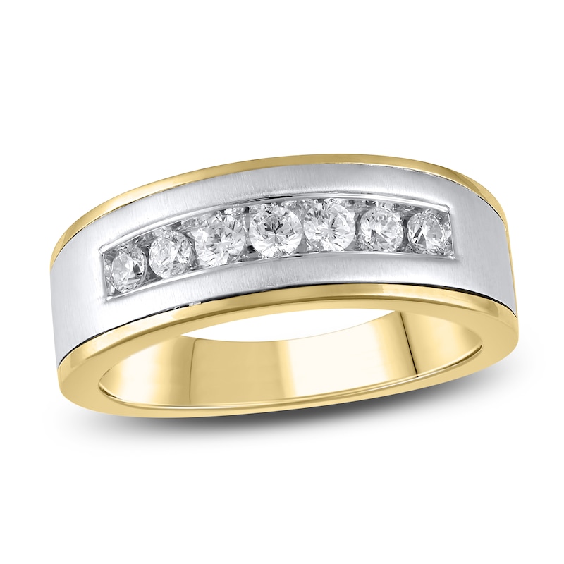 Main Image 1 of Men's Diamond Anniversary Band 1/2 ct tw Round 14K Two-Tone Gold