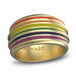 Marco Dal Maso Acies Wide Pride Ring Multi-Colored Enamel 14K Yellow Gold