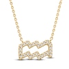 Thumbnail Image 1 of Diamond Aquarius Necklace 1/10 ct tw Round 14K Yellow Gold 16.75"