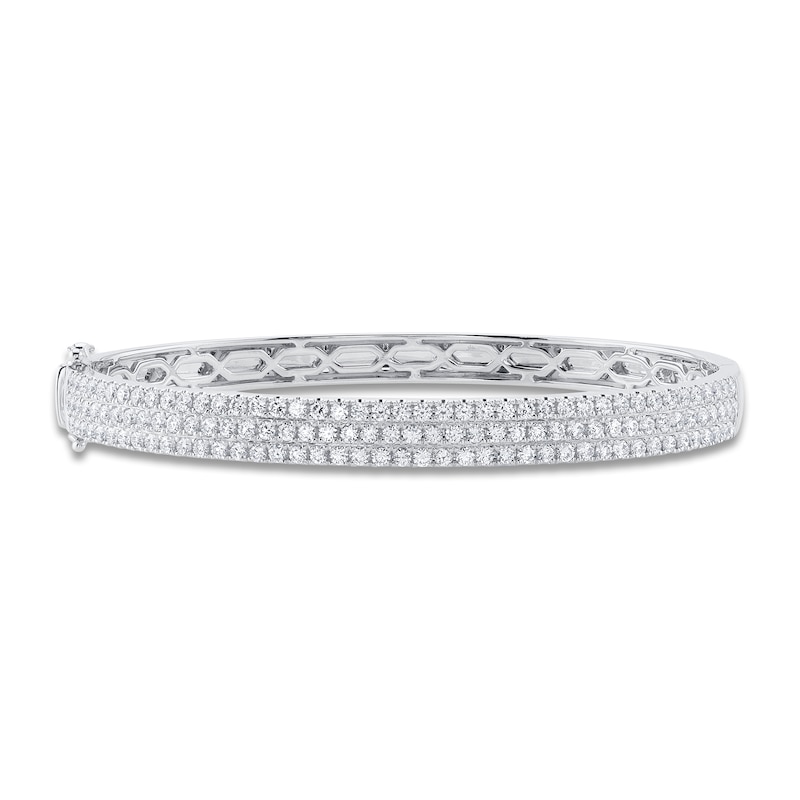 Shy Creation Diamond Bangle Bracelet 2-1/4 ct tw Round 14K White Gold SC55010777V2ZM