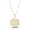 Thumbnail Image 3 of Men's Diamond Hexagon Pendant Necklace 1/2 ct tw Round 14K Yellow Gold 22&quot;