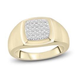 Men's Diamond Ring 1/4 ct tw Round 14K Yellow Gold