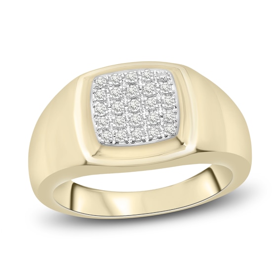 Mens Diamond Ring 14 ct tw Round 14K Yellow Gold