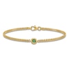 Thumbnail Image 1 of Natural Emerald Curb Bracelet 14K Yellow Gold 7.25"