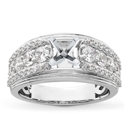 Diamond Engagement Ring Setting 1-1/5 ct tw Round Platinum